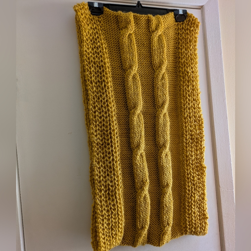 Infinity Chunky Mustard Women's Scarf. W 15 in X L 28 in.